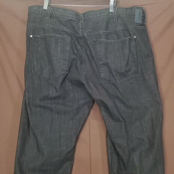 PERRY ELLIS Mens Jeans SZ 44x32 Straight Fit 100% Cotton Black Goth Punk Casual - Picture 7 of 8